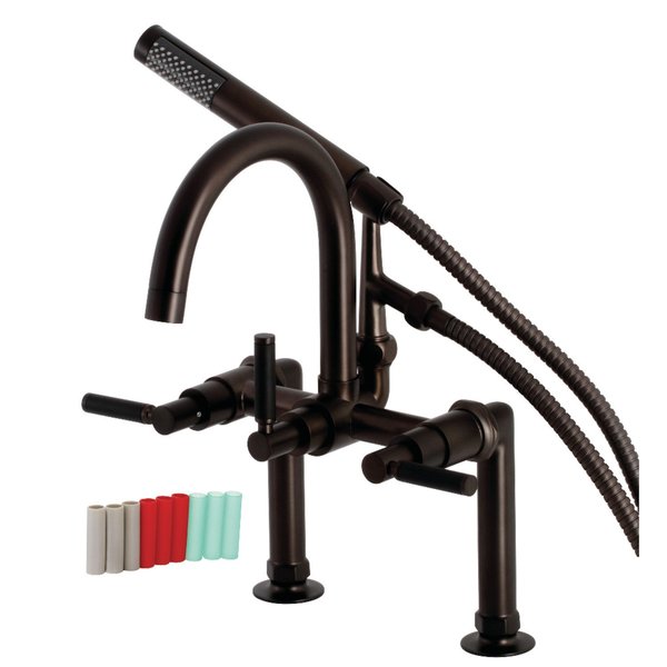 Aqua Vintage AE8105DKL 7-Inch Deck Mount Clawfoot Tub Faucet, Oil Rubbed Bronze AE8105DKL